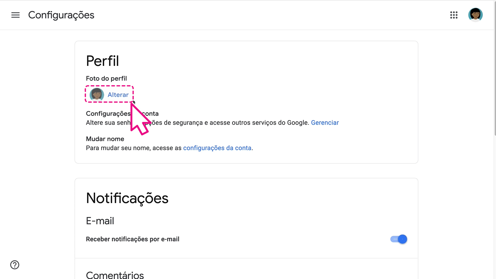 Como modificar sua foto de perfil da conta do Google 